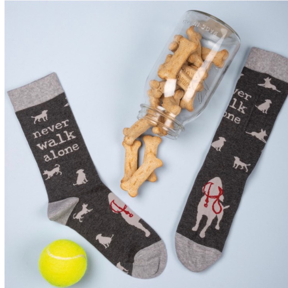 NWT Never Walk Alone Novelty Print Socks
